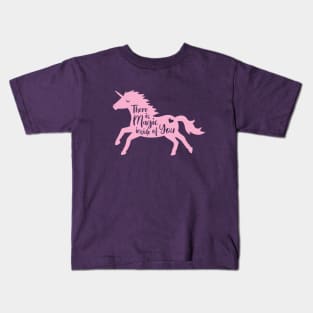 Unicorn There Is Magic Inside Of You Motivational Quote Kids T-Shirt